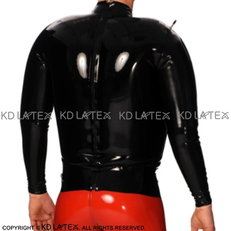 Черная сексуальная надувная латексная рубашка с длинными рукавами