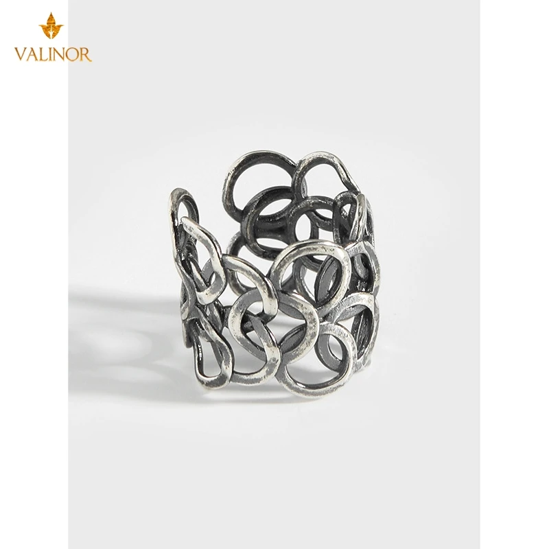 

Retro circle winding ring women 925 sterling silver