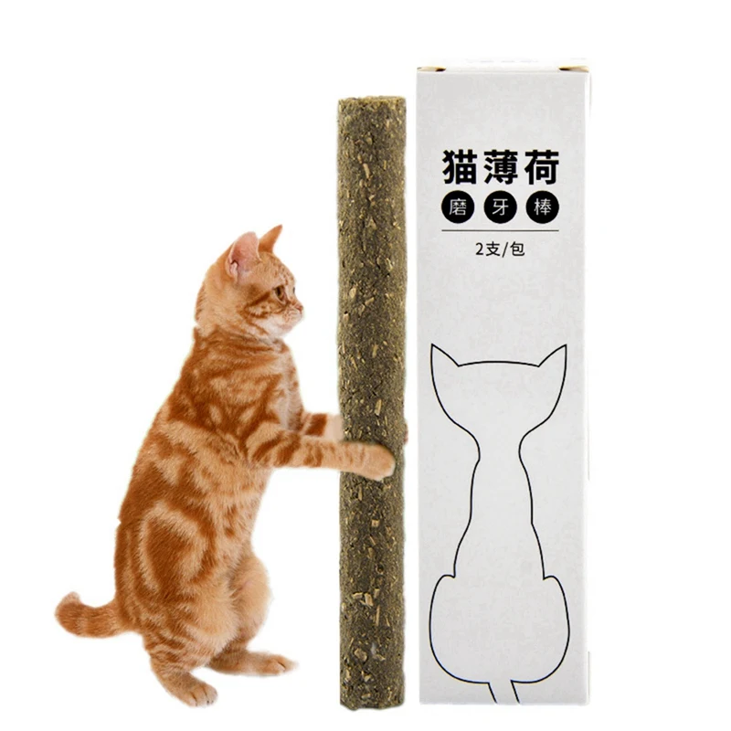 

2pcs Pure Natural Catnip Pet Cat Molar Toothpaste Stick Cat Mint Molar Stick Snacks Sticks Pet Cleaning Teeth Cats Toy