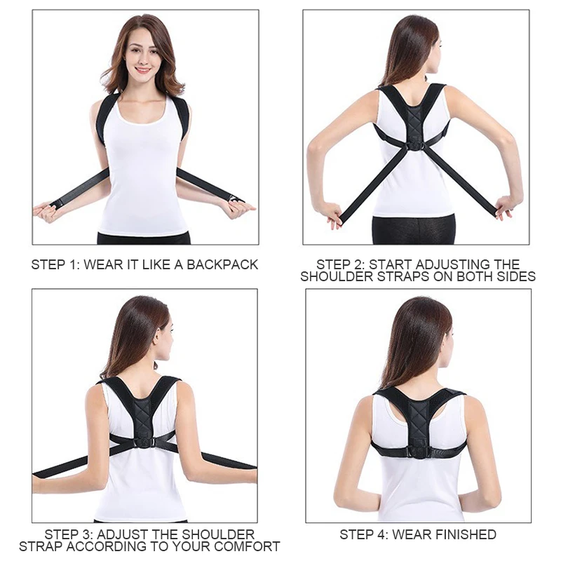 Регулируемый пояс для поддержки спины Корректор осанки ключицы позвоночника