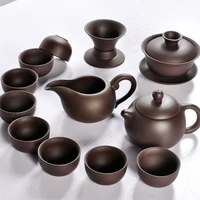 dropshipping ceramic yixing purple clay tea set kung fu pot infuser xishi gaiwan teapot serving cup teacup chinese drinkware