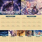 Мировые популярные игры, постеры Genshin с персонажами аниме, 2022 календарей, крафт-бумага, высокое качество, HD принты, настенное искусство, реквизит для декора комнаты
