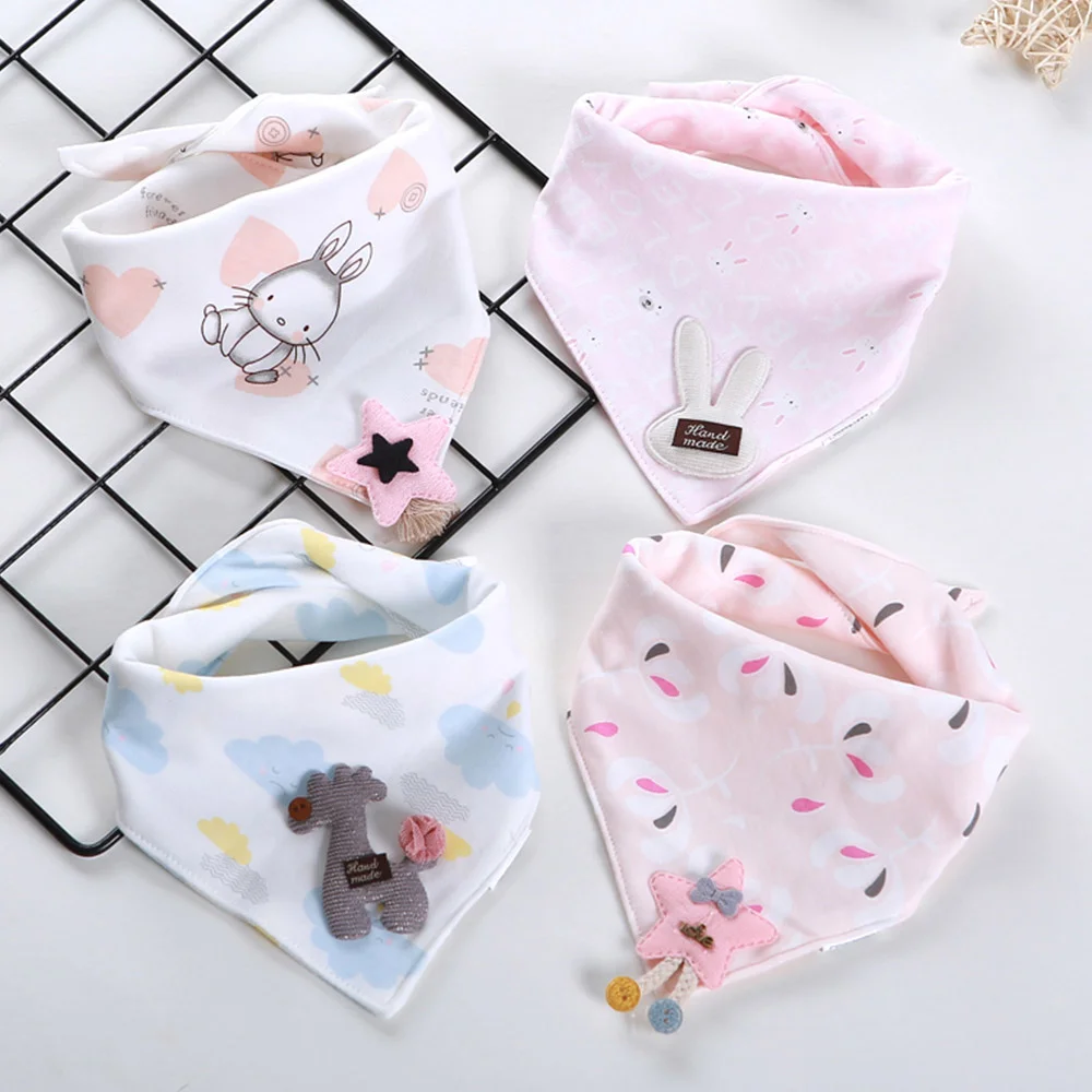 

Baby cotton bib, burping cloth scarf, newborn headscarf, children's products, accessories, 4 pieces. Each batch
