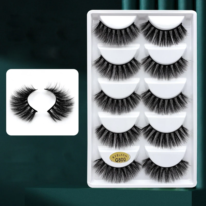 

5pairs Faux Mink Eyelashes Natural False Eyelashes Fake Eye Lashes Long Makeup 3D Mink Lashes Extension Eyelash Makeup Beauty
