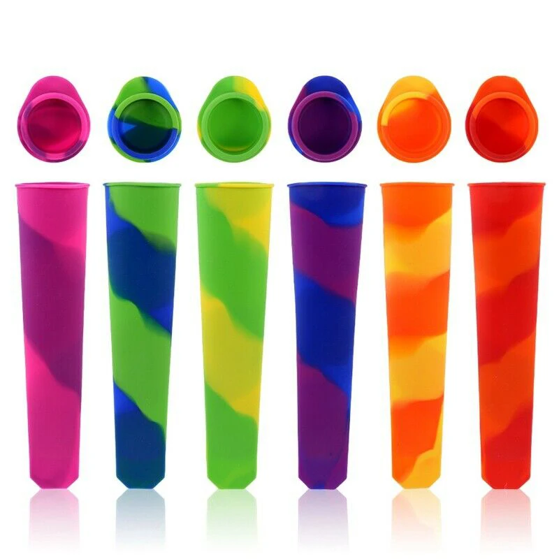 Силиконовая форма для мороженого с крышкой цветной поднос изготовления йогурта