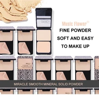 music flower mineral pressed powder shimmer matte concealer powder with puff long lasting nude waterproof face cosmetics