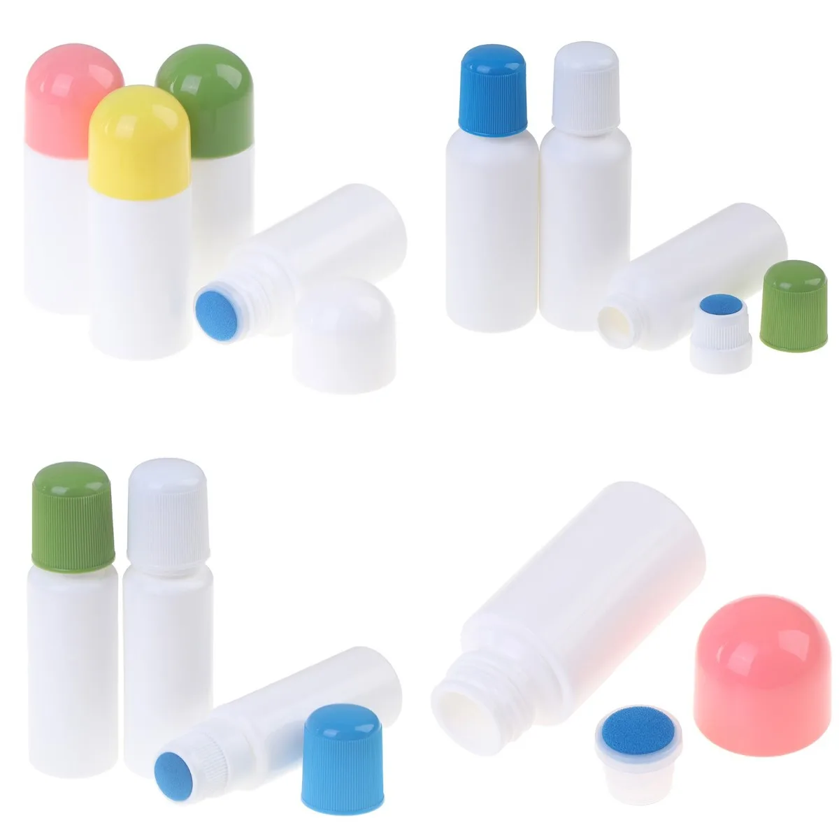 

White 30/50/60/100ML Soreness Liquid Bottle With Sponge Applicator, Medicine Liquid Bottle With Blue Sponge Head