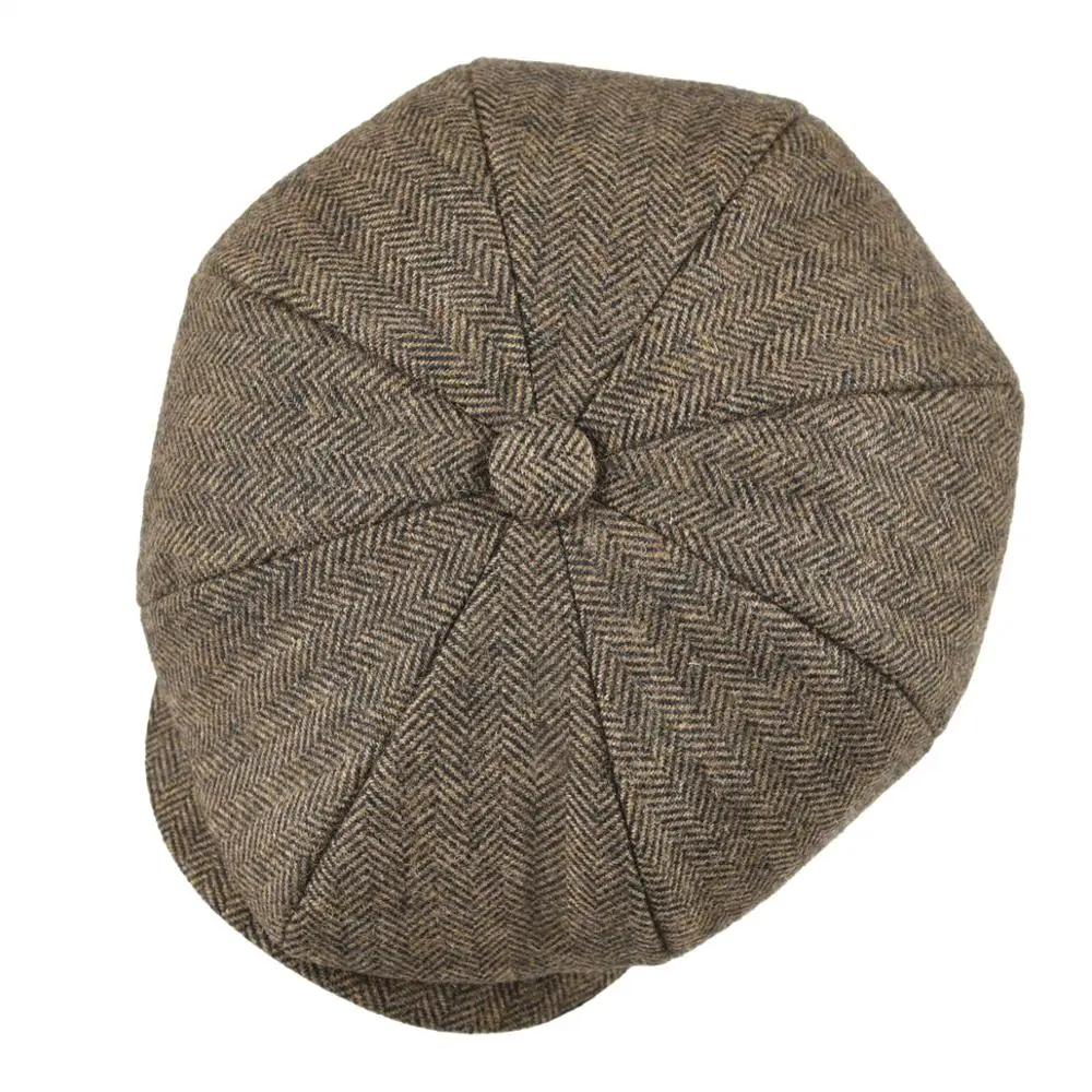 Твидовая Кепка для газетчика BOTVELA из 50% шерсти мужчин и женщин кепка в елочку с 8