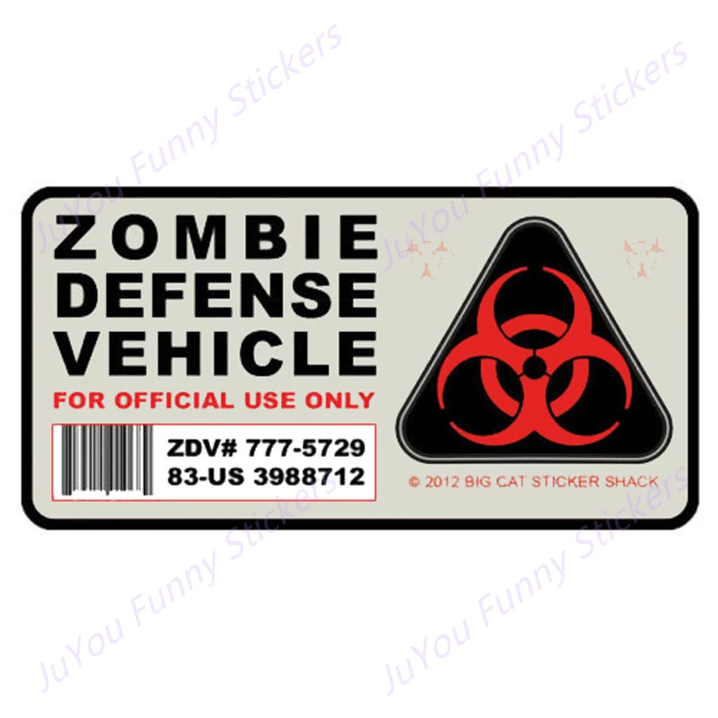 

JuYou Funny Stickers Exterior Accessories Amusing Zombie Defense Vehicle Car Sticker Car Window Decal Motorcycle Parts