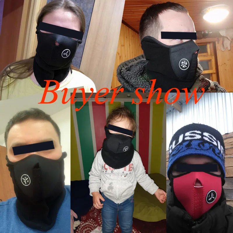 

Airsoft Half Face Cover Hood Protection Cycling Warm Fleece Bike Ski Mask Winter Outdoor Sports Neck Guard Scarf Cap Hats