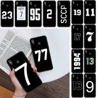 yndfcnb lucky number and letter phone case for xiaomi redmi 4x 5plus 6a 7 7a 8 8a redmi note 4 5 7 8 9 note 8t 8pro 9pro phone