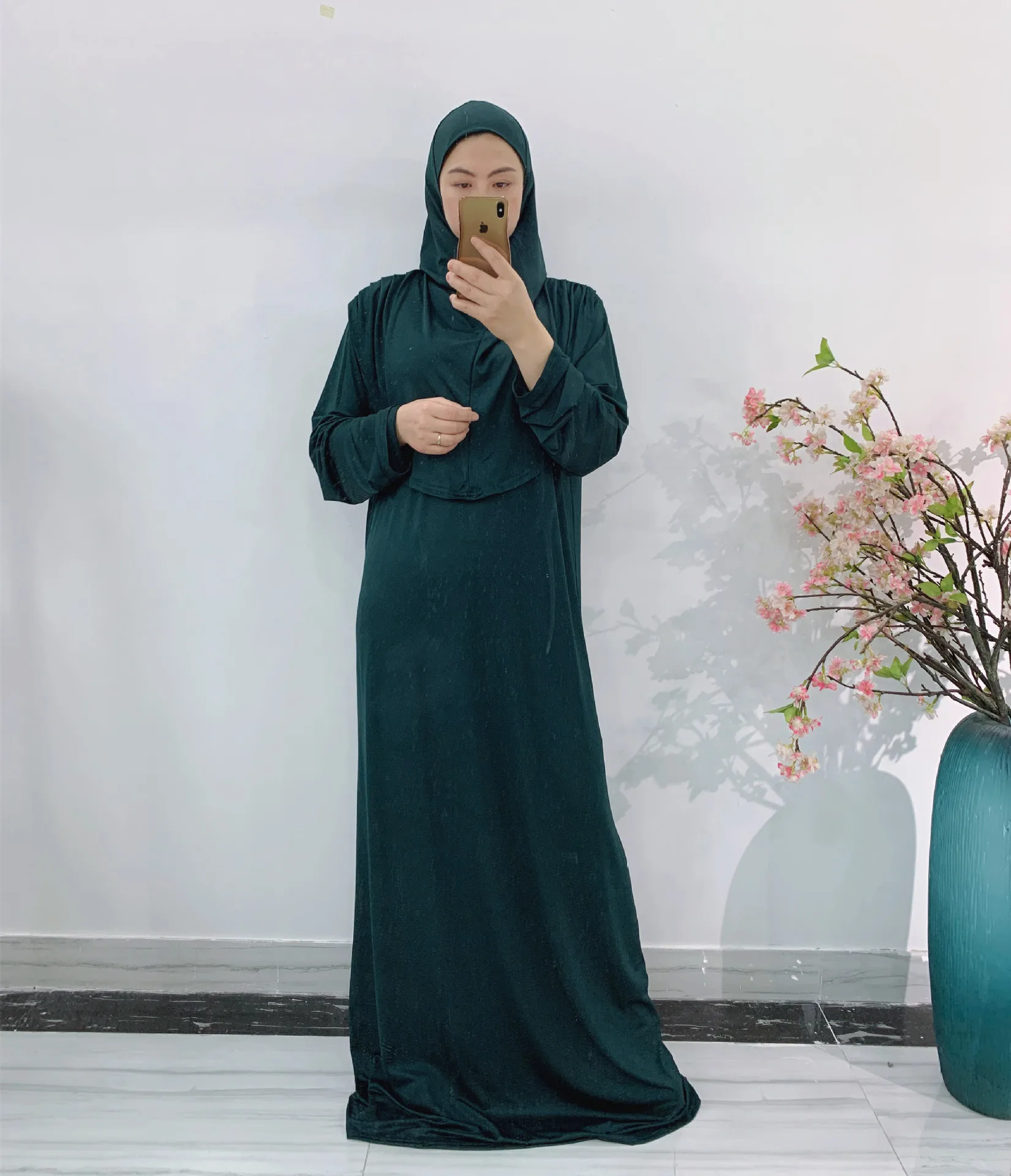 Jilbab Молитвенное платье для женщин, хиджаб, Абая Djellaba, женская мусульманская одежда Niqab, мусульманский Рамадан с капюшоном