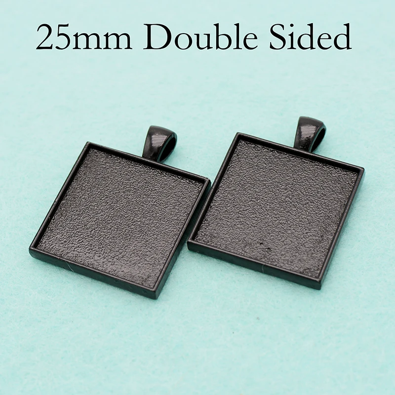 Двухсторонний подвесной лоток 20 шт. 25 мм двухсторонний кулон камеи квадратный