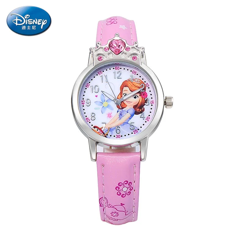 Disney Sophia Princess Кварцевые водонепроницаемые детские часы для девочек прекрасные часы