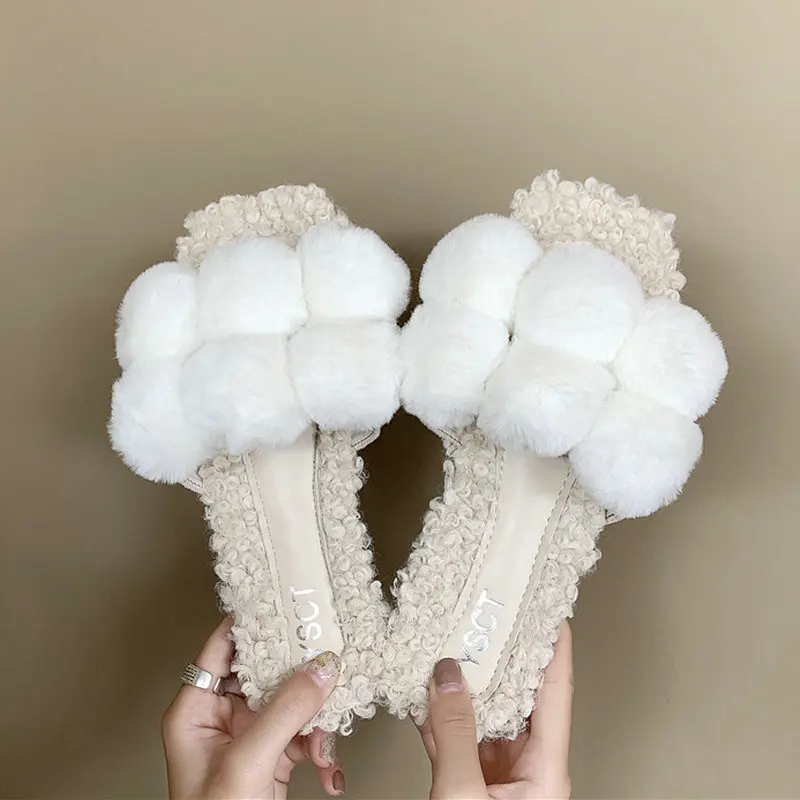 B3/Размеры 35-40 милые уличные тапочки для отдыха девочек женские удобные теплые