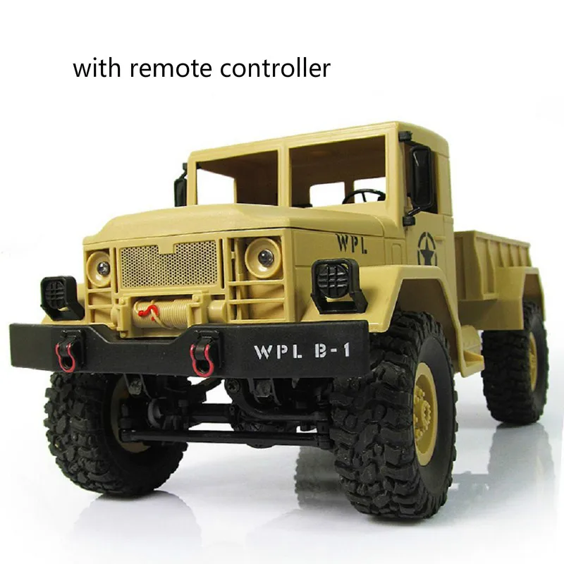 Yellow-RTR WPL B-14 Радиоуправляемый грузовик с дистанционным управлением 4 колеса восхождения внедорожник игрушка 2,4 г армейские игрушки Форма автомобиля с головным освещением DIY KIT - Цвет: Yellow-RTR