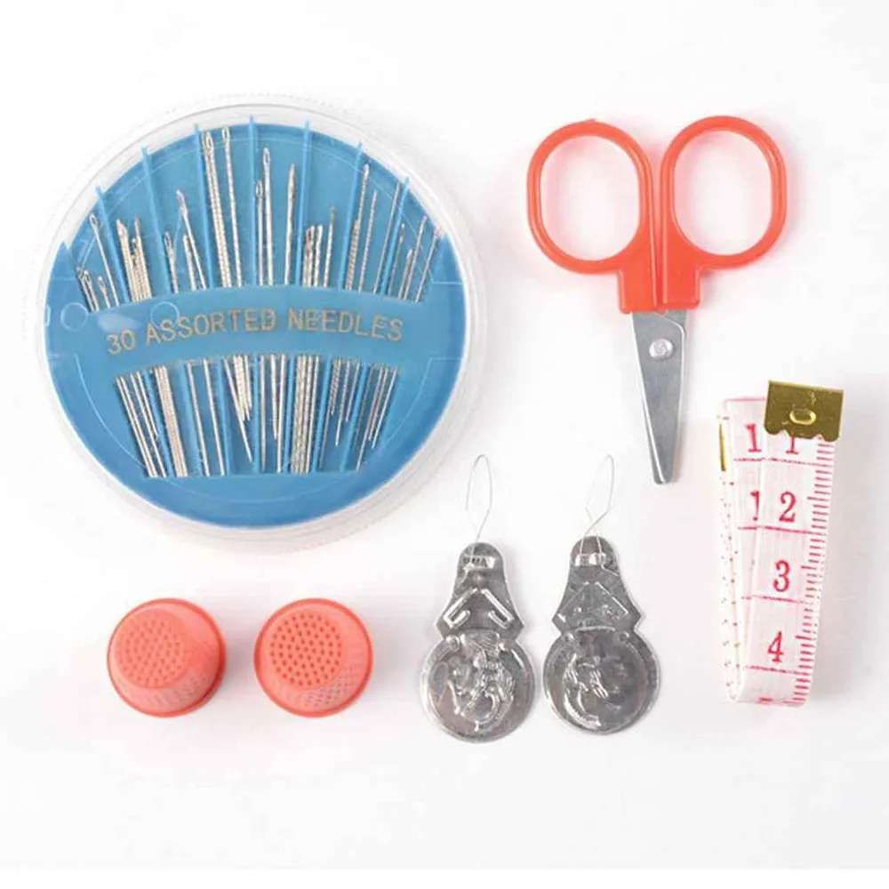 

64pcs/Set Color Polyester Line Box Metal Bobbin Sewing Machine Tools Top & Under Thread Set Travel Portable Sewing Kit fabric