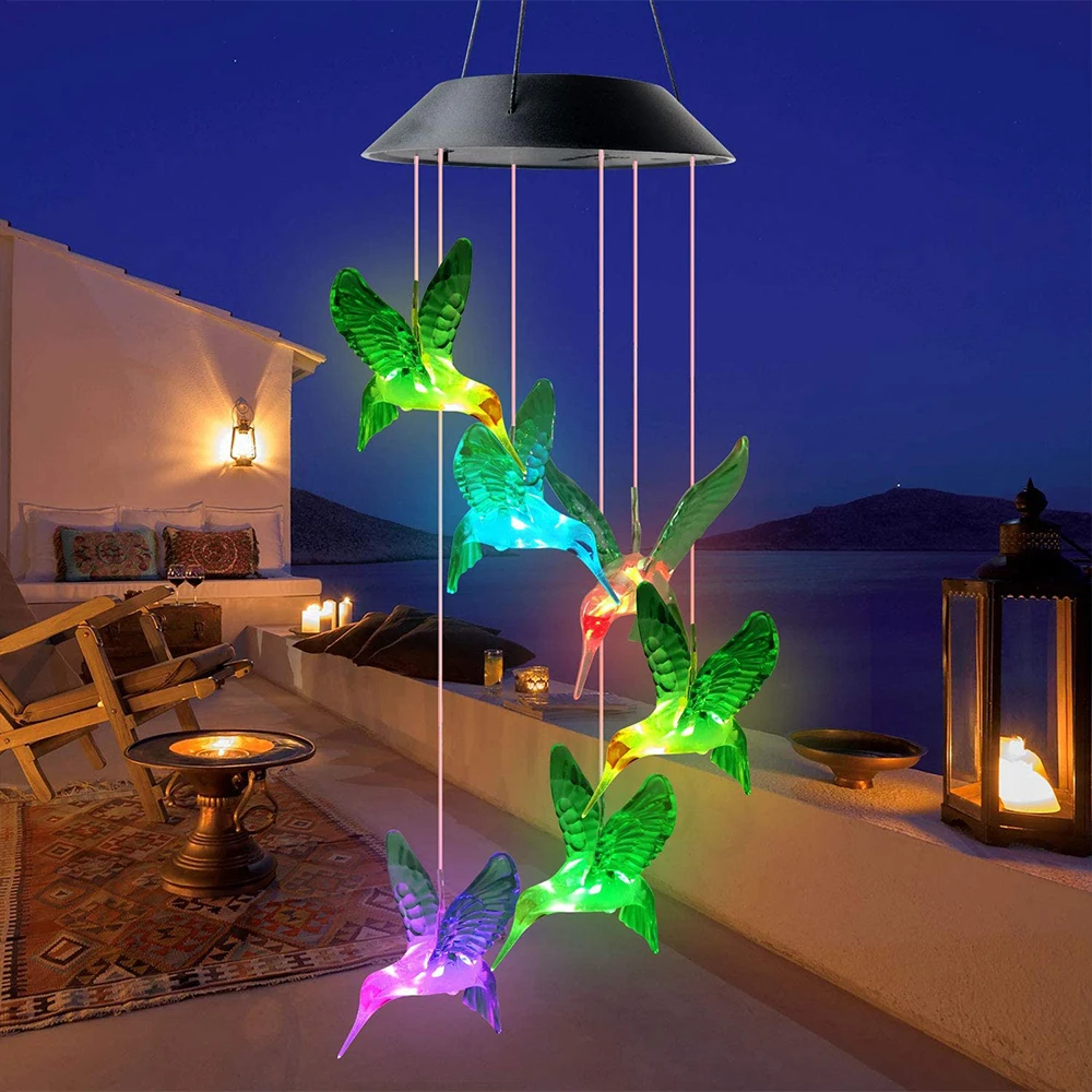 Солнечная Колибри колокольчики меняющие цвет фотолампа наружная