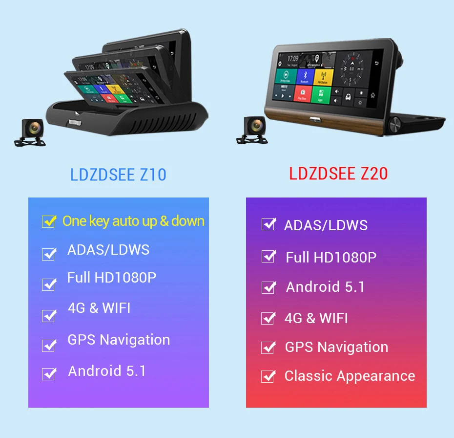 LDZDSEE 4G ADAS Full HD 1080P Автомобильный видеорегистратор Камера 7,84 дюймов ips Android видеорегистратор gps камера заднего вида Авто регистраторы