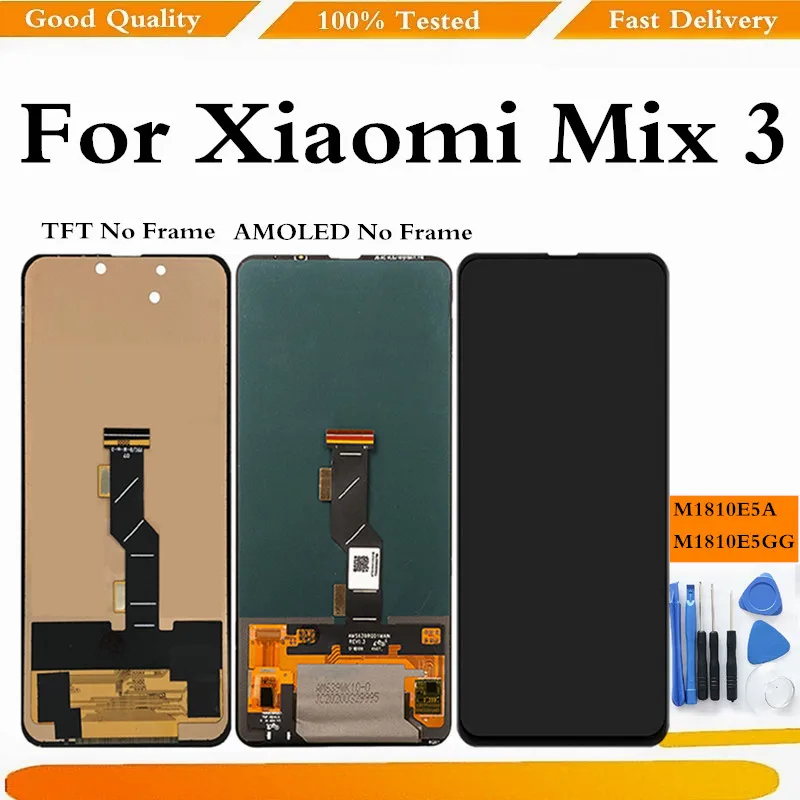 

Super AMOLED For Xiaomi Mix 3 LCD Display Screen Touch Digitizer Mix3 Assembly For MI MIX 3 LCDs Replacement Parts