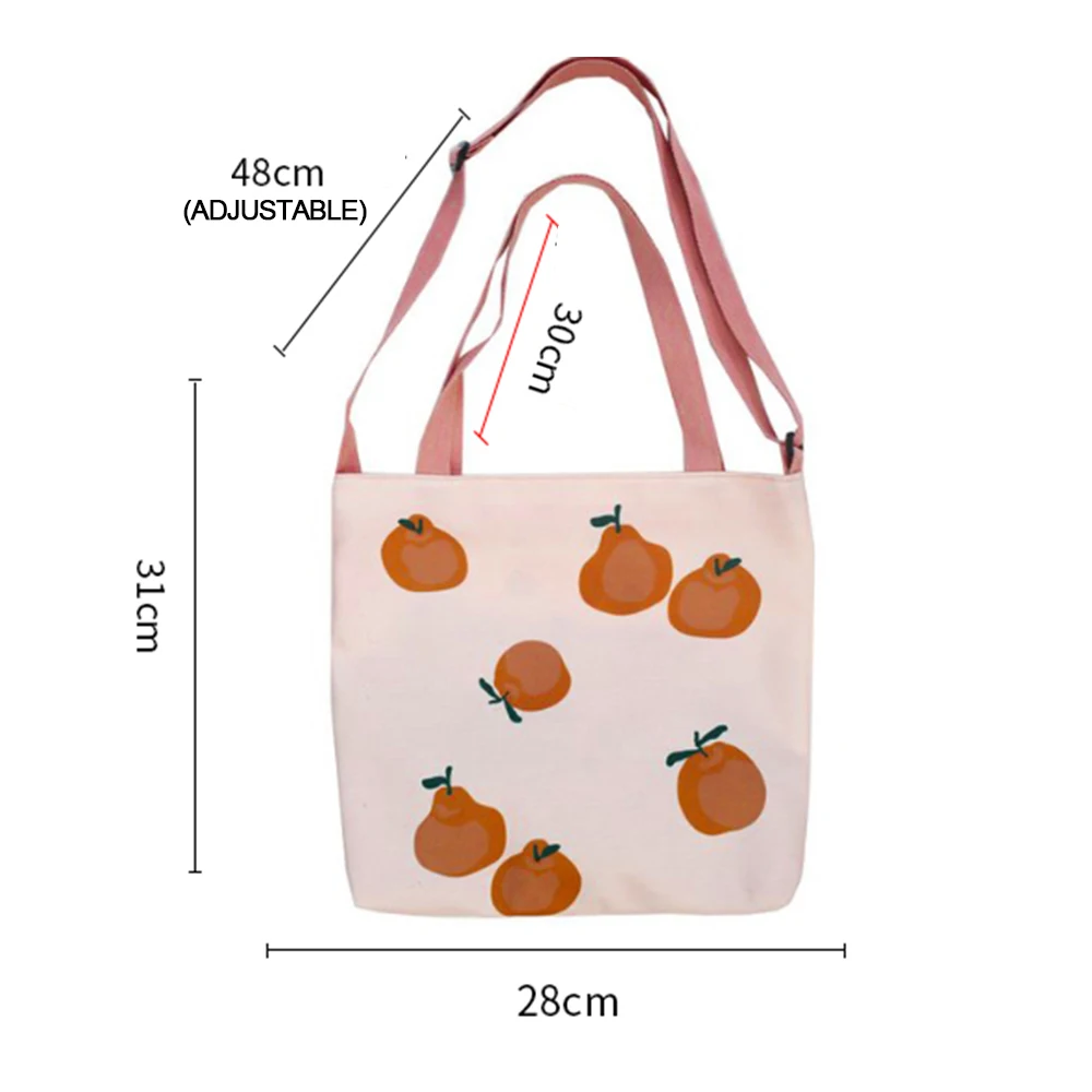 

S.IKRR Fruit Canvas Tote Bags For Women Handbags Cute Casual Grocery Reusable Shopping Bag Foldable Large Eco Friendly Beach Bag