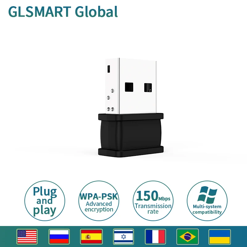 GLSMART GLW311MI 150 Мбит/с Беспроводной usb адаптер сетевая карта настольный wifi Wi Fi