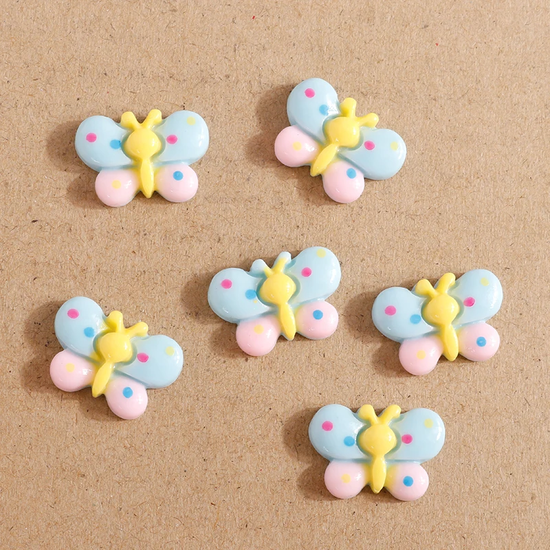 10 шт. 21*14 мм карамельных цветов Смола бабочка альбом для вырезок из кабошона