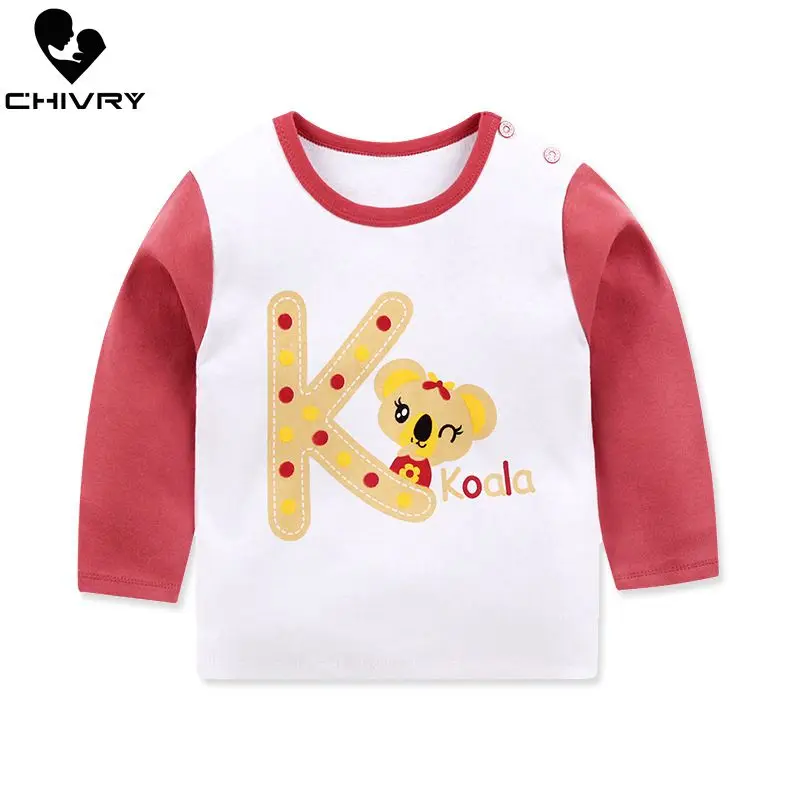 Футболка с длинными рукавами для мальчиков и девочек хлопковая мультяшным