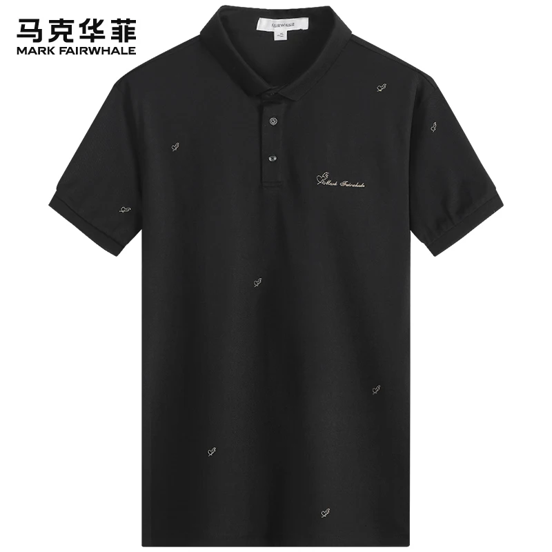 

Fairwhale 2020 summer new men's Polo shirt turn-down collar smart casual gold embroidery short sleeve High-Quality tee shirt