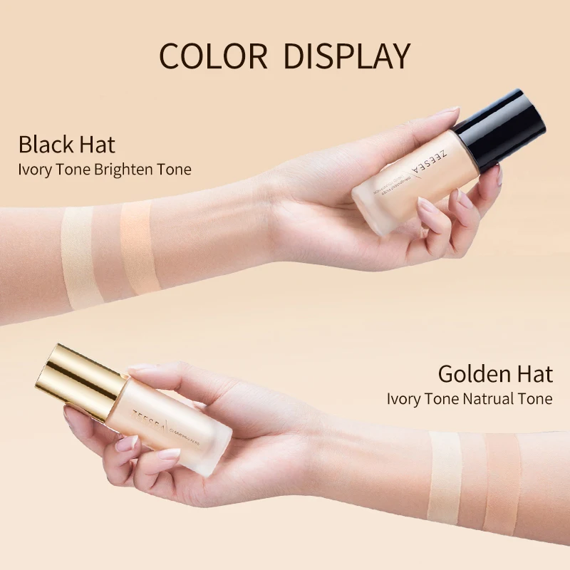 

ZEESEA Liquid Foundation Full Coverage Moisturizing Natural Conceal Light Long Lasting Flawless Face Makeup