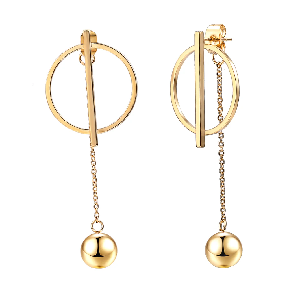 Модные серьги в виде стальных шариков ювелирные изделия из титановой стали для