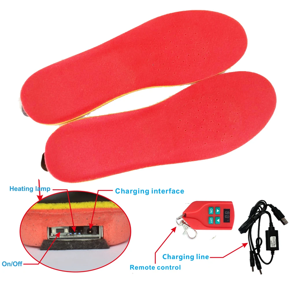 2300 мАч бархатные электрические стельки с подогревом для женщин Мужская обувь