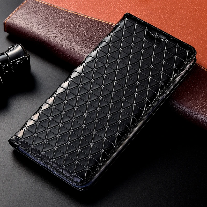 Чехол из натуральной кожи в клетку для Xiaomi Redmi Note 3 3S 3X 4 4A 4X 5 5A 6 6A 7 7A 8 8A 8T K20 K30 10 Pro Plus