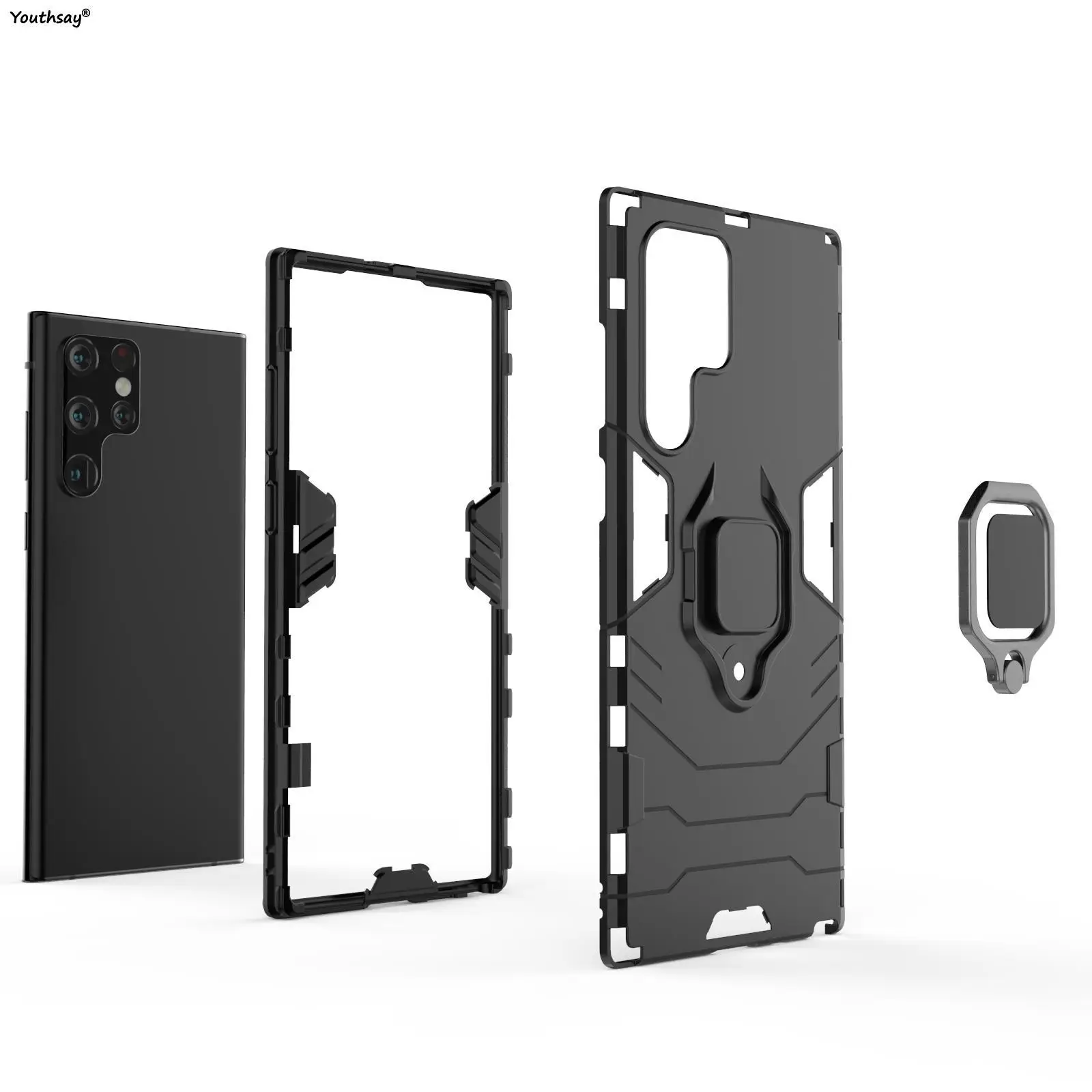 For Samsung Galaxy S22 Plus Case for Samsung Galaxy S22 S10 Plus Cover Funda Finger Ring Bumper For Samsung Galaxy S22 S10 Plus