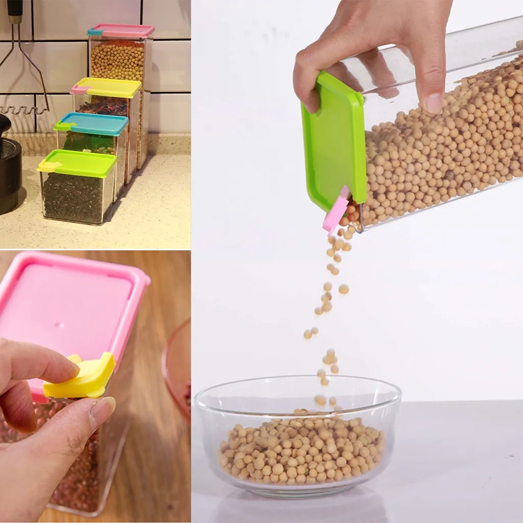 Прозрачный пластиковый ящик для хранения сухих сушеных пищевых продуктов