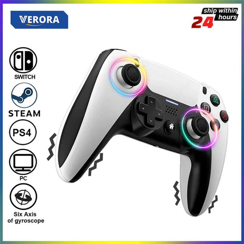 

Wireless Controller For Sony PS4 Bluetooth Gamepad For Nintendo Switch N- Switch Pro / Steam / PC with 6-axis Gyro Touch Lamp
