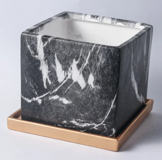 Скандинавский цементный цветочный горшок с имитацией мрамора