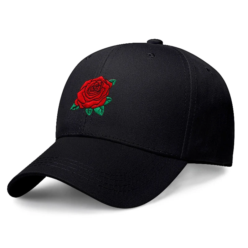 

New Hot Fashion Roses Men Women Baseball Caps Spring Summer Sun Hats for Women Solid Snapback Cap Wholesale Dad Hat Dropshipping