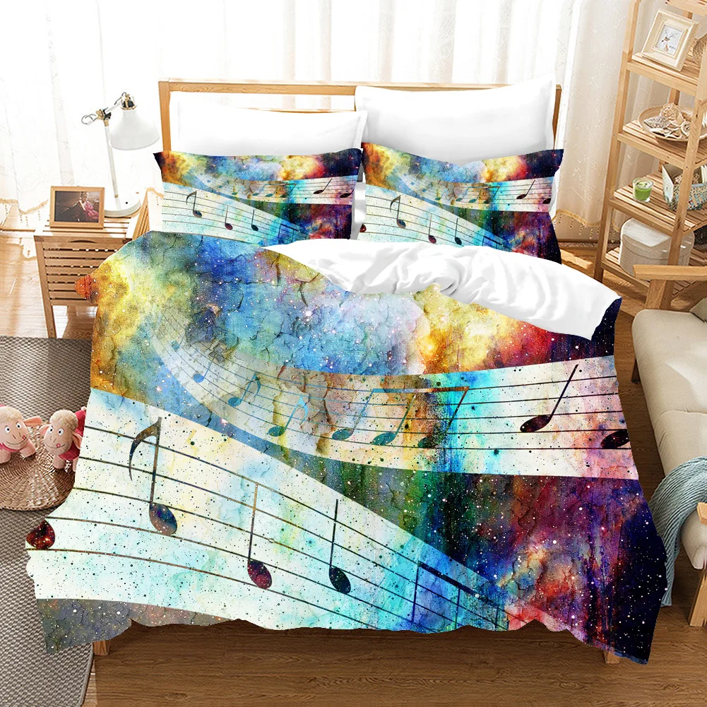 

2020 Fashion Bedding Set 2/3pcs 10 Patterns 3d Digital Music Printing Duvet Cover Sets 1Quilt Cover + 1/2 Pillowcases US/EU/AU