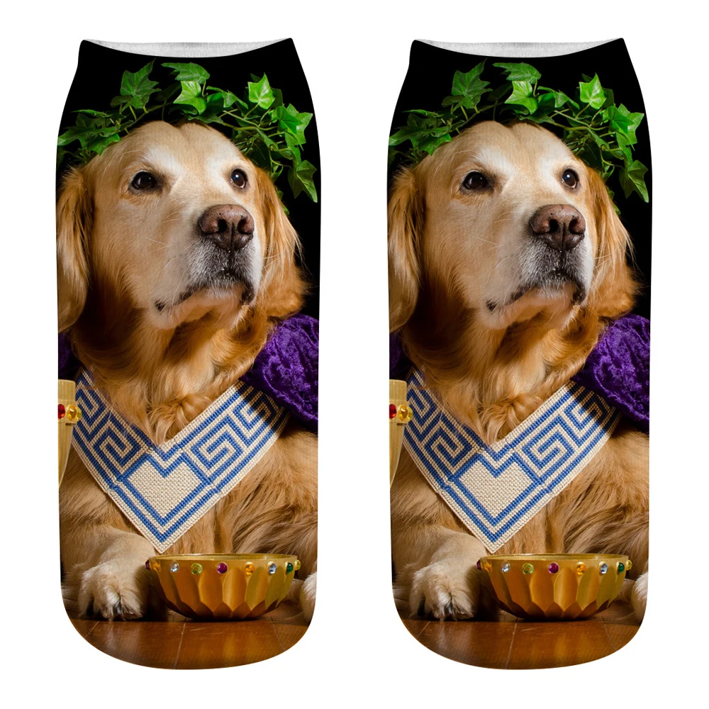 Новые модные носки с 3D принтом в виде милой собаки женские до щиколотки