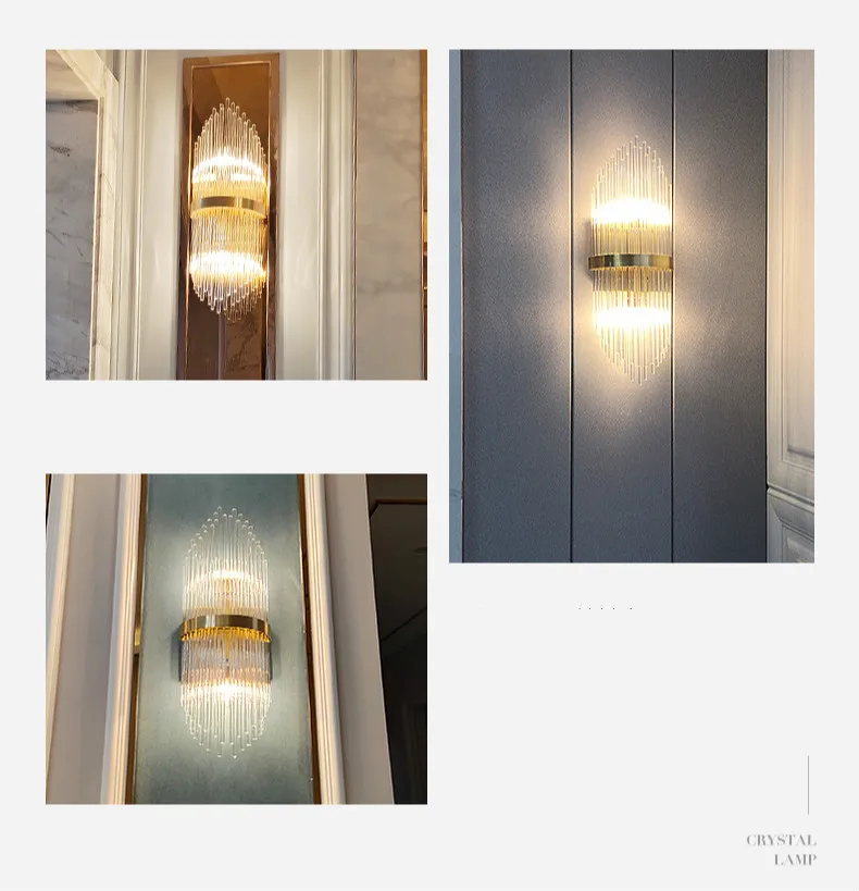 Большой Декор для отеля Хрустальный настенный светильник ванной светодиодный