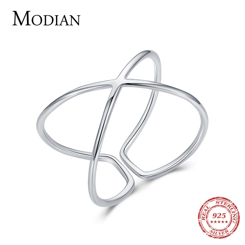 Modian 100% Стерлинговое Серебро 925 пробы Модные X-образные регулируемые Безразмерные