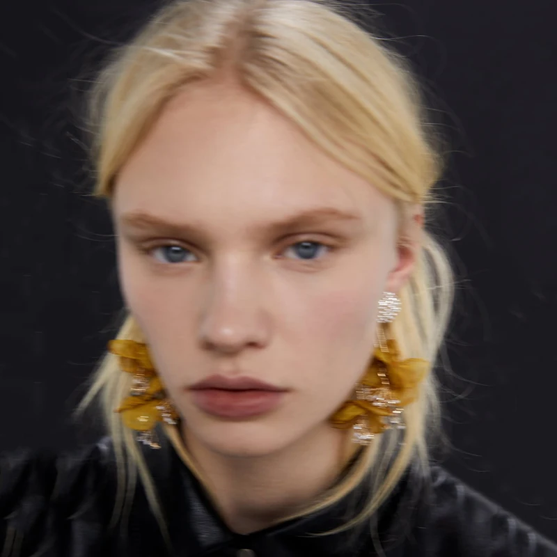 2019 ZA новые трендовые Кристальные висячие серьги женские свадебные массивные