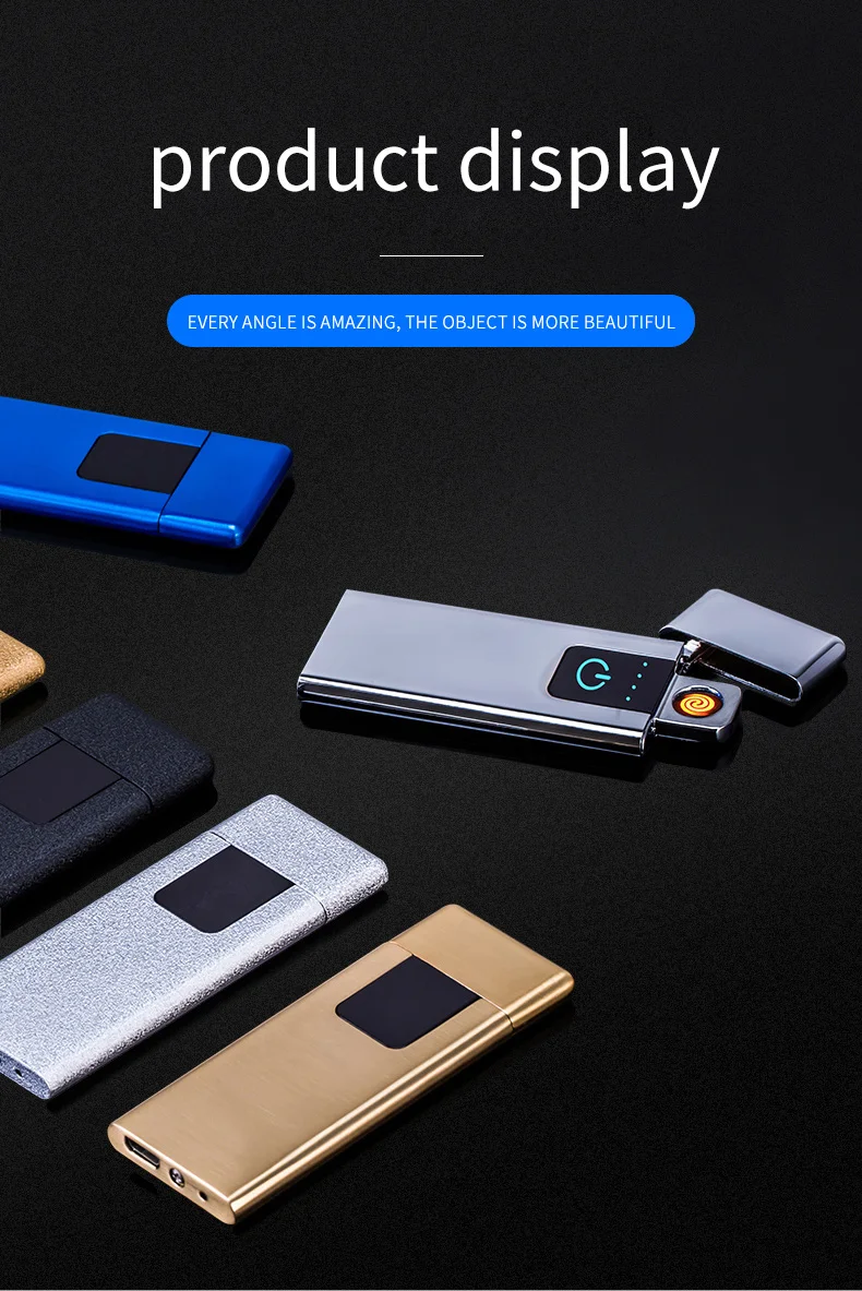 Электронная usb зажигалка, портативная мини сигарета, зарядка зажигалки, ультра тонкие аксессуары для электрических сигарет W/Подарочная коробка