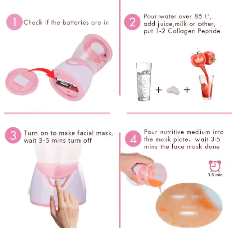 

Mini Face Mask Machine DIY Automatic Fruit Natural Vegetable Collagen Maker Machine Device Beauty Facial SPA Skin Care