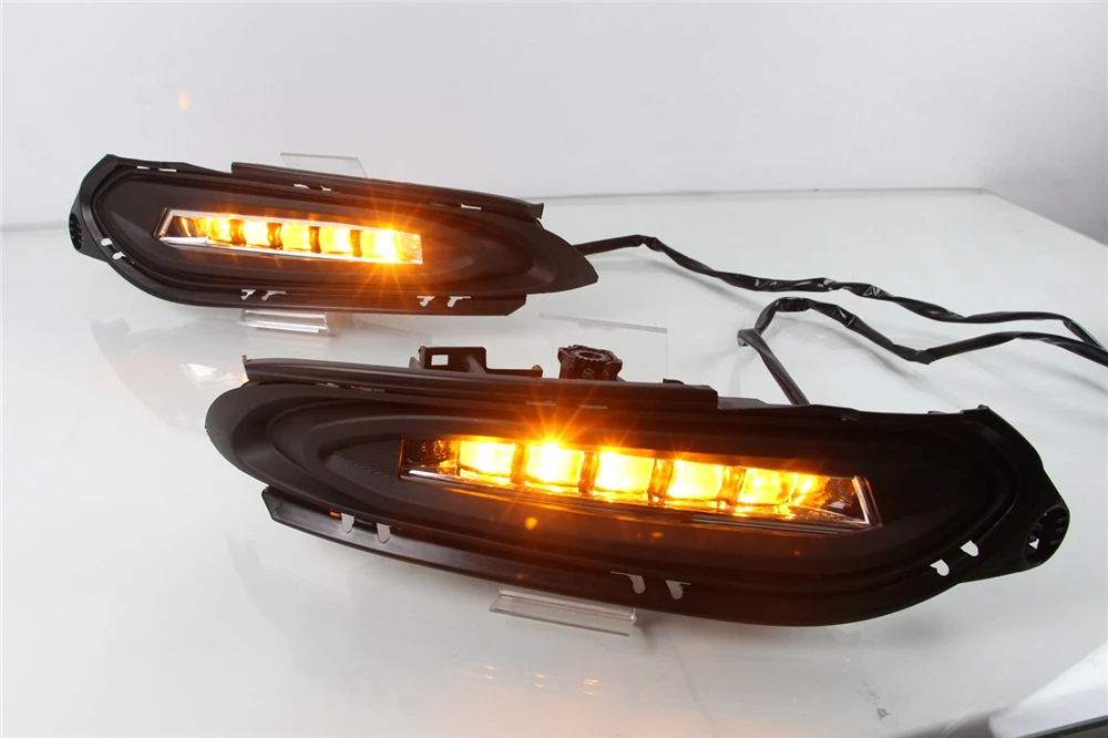 DRL для Honda hr-v HR-V 12V светодиодный автомобильный дневной ходовой свет противотуманная фара с динамическим поворотным сигналом