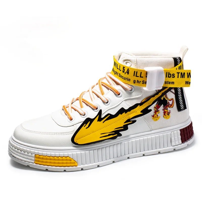 

ZOCOK Men Autumn Winter Sneakers High-top Skateboard Shoes Anime Shoes Men Outdoor Cosplay Casual Shoes Student Trainers