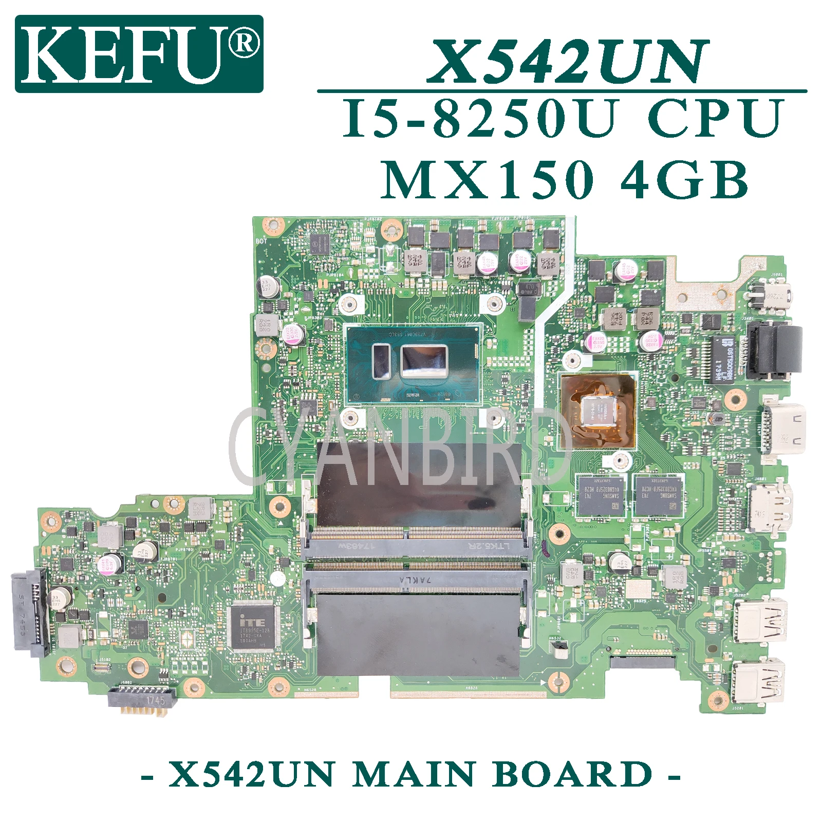

KEFU X542UN оригинальная материнская плата ASUS VivoBook X542UN X542UR X542UQ X542U FL8000U с I5-8250U MX150-4GB материнская плата для ноутбука