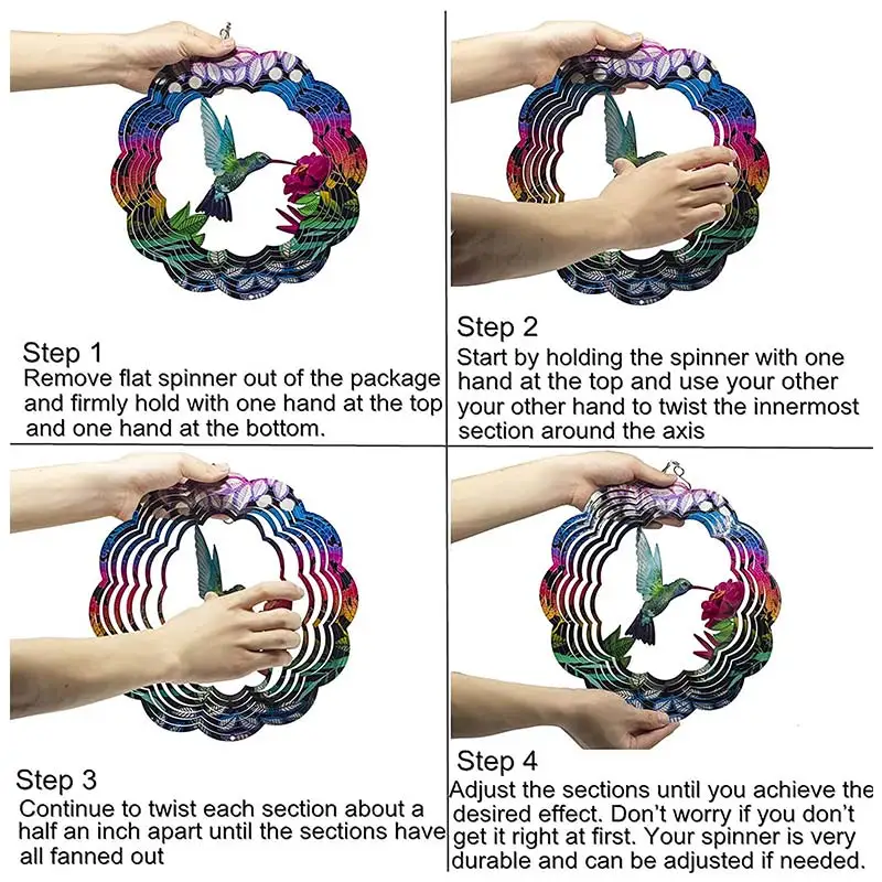 Садовое искусство ветер Спиннер украшения 3D садовые подвесные колокольчики из