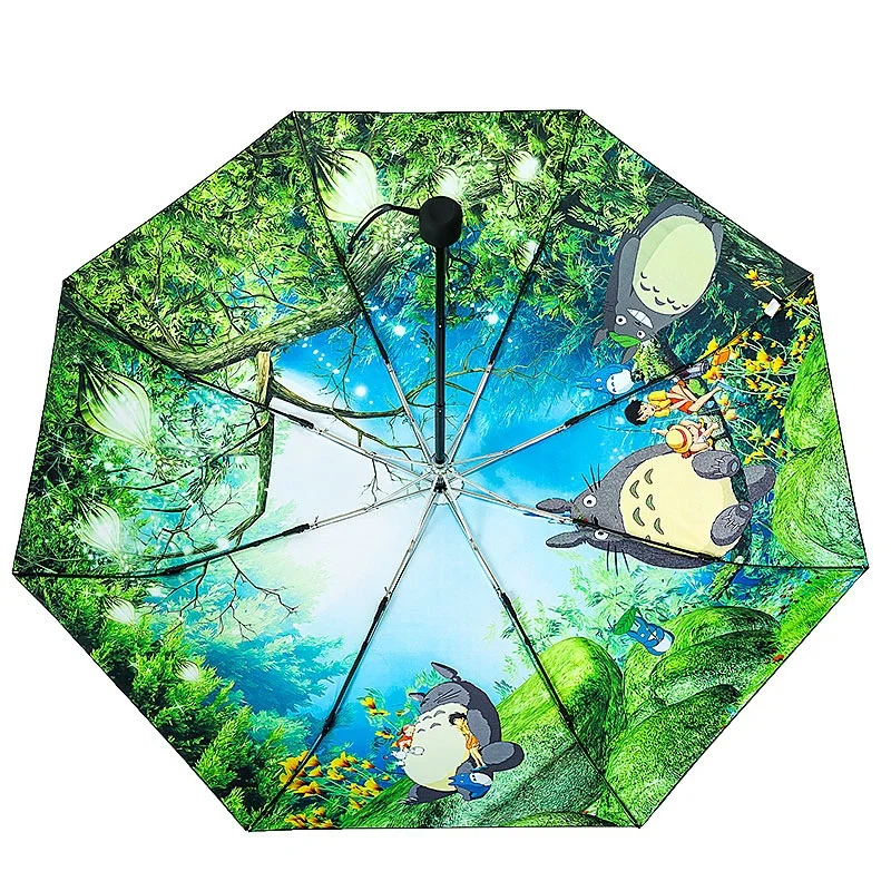 

Kindream Ghibli Totoro Umbrella Sun Rain Umbrella Parasol Female Plegable Sombrillas Paraguas Guarda Chuva Totoro Parapluie